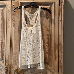 New Chaser Off White Tank Top Lace sz Small